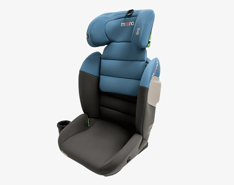 בוסטר גב + הגנות צד + מתקן לכוס R129 I-size - אפור תכלת