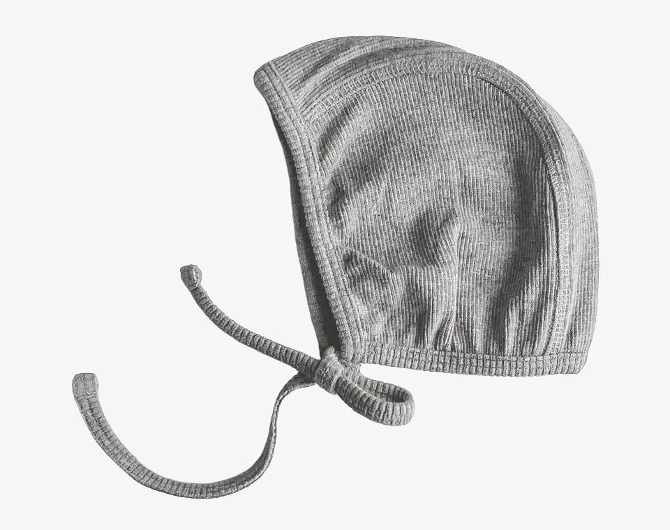 כובע ריב לתינוק עם קשירה Gray Melange