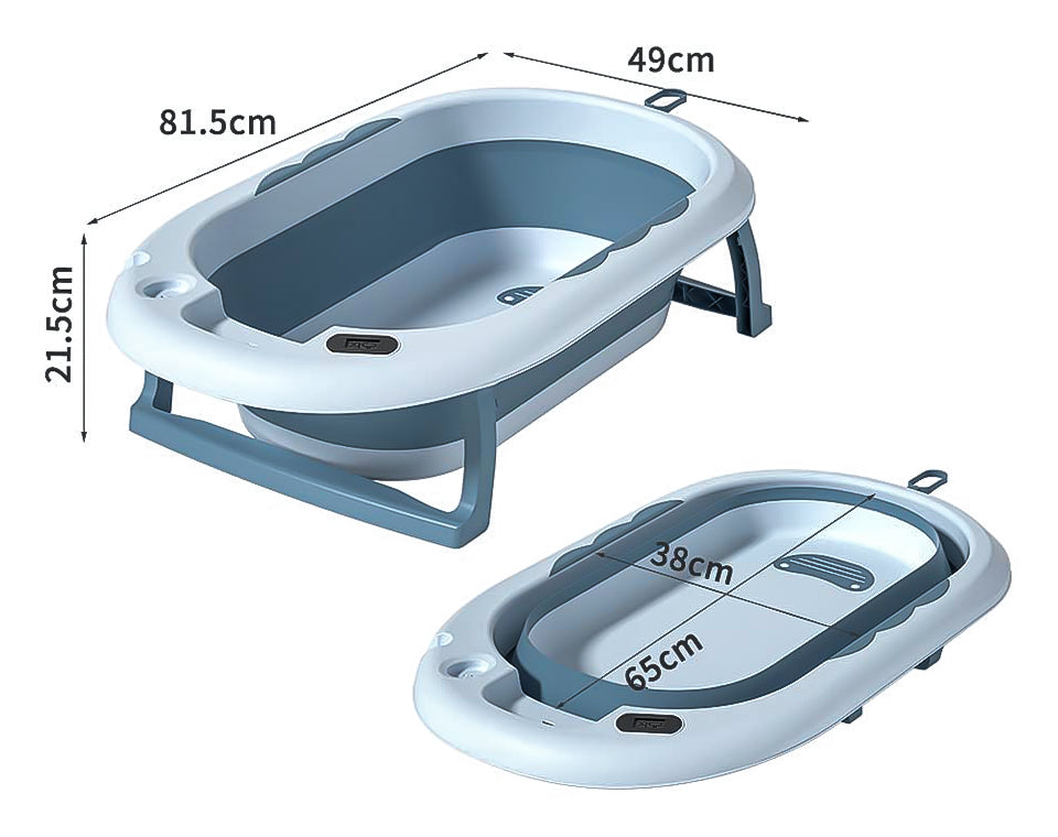 אמבטיה מתקפלת עם טרמומטר אפור