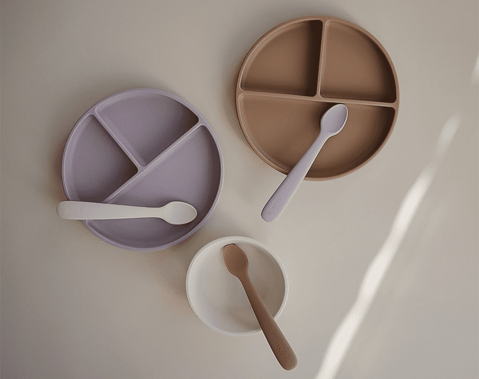 צלחת סיליקון מחולקת Soft Lilac