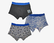 שלישיית תחתוני בוקסר בנים זברה כחול 3 שנים