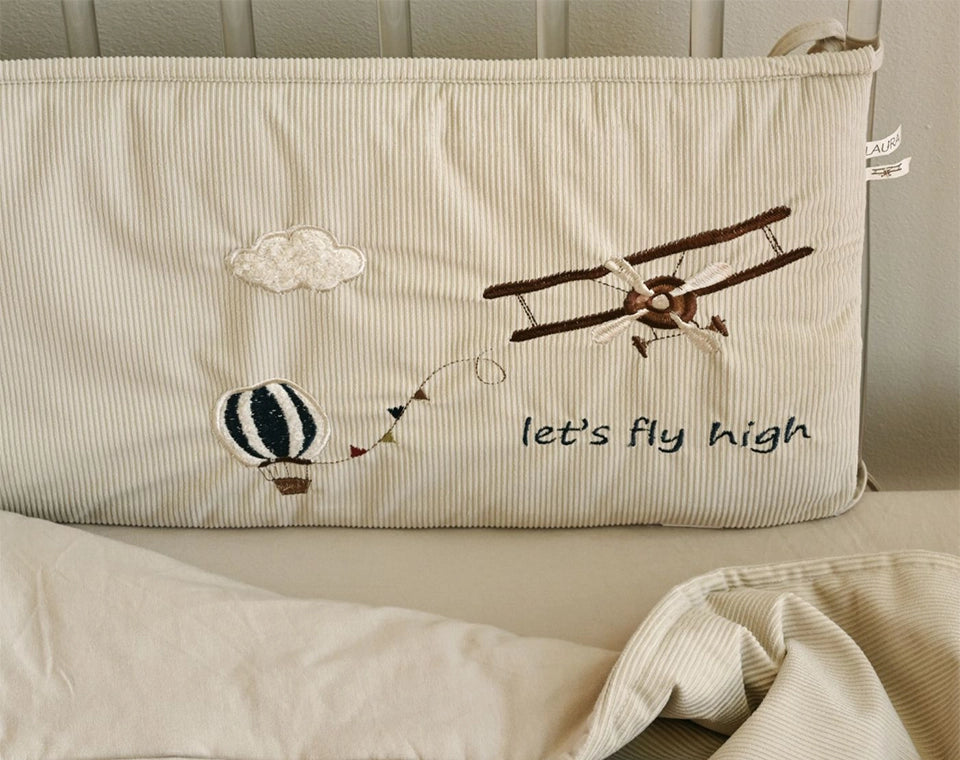 סט מצעים למיטת תינוק קורדורוי Fly high
