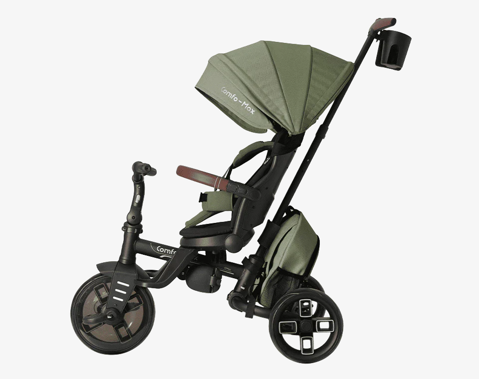 תלת אופן מתקפל מסתובב Comfo Max ירוק מהצד