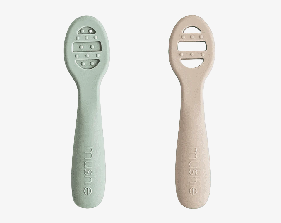 זוג כפיות האכלה הראשונות שלי Cambridge Blue/ Shifting Sand