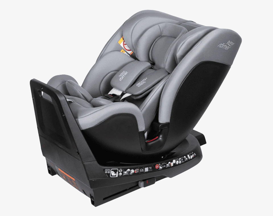 כיסא בטיחות מסתובב 360° משולב בוסטר עם גגון Swivel-Grow Max אפור