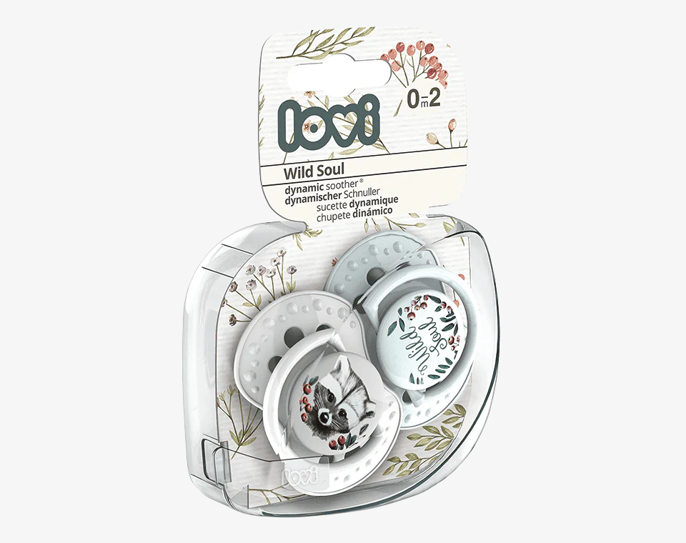 זוג מוצצי סיליקון מהדורת טבע פראי כחול 0-2 לאבי Lovi