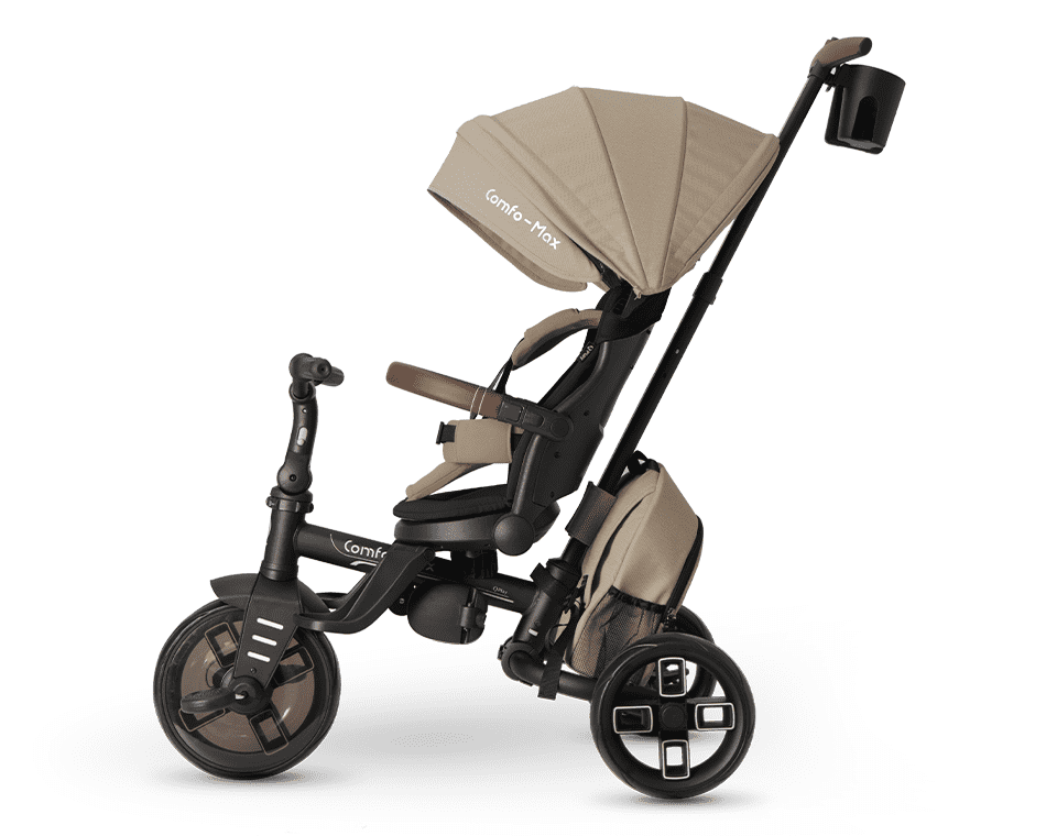 תלת אופן מתקפל מסתובב Comfo Max קפה בפרופיל