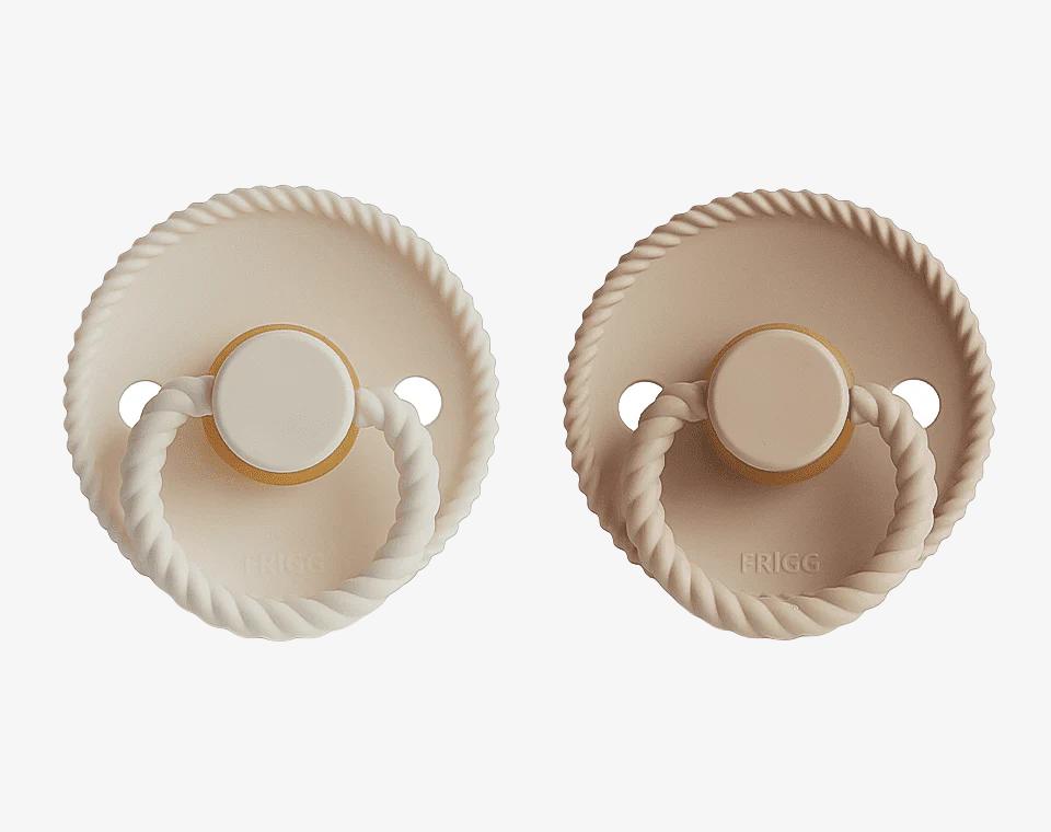 זוג מוצצי גומי ROPE- Cream/ Croissant