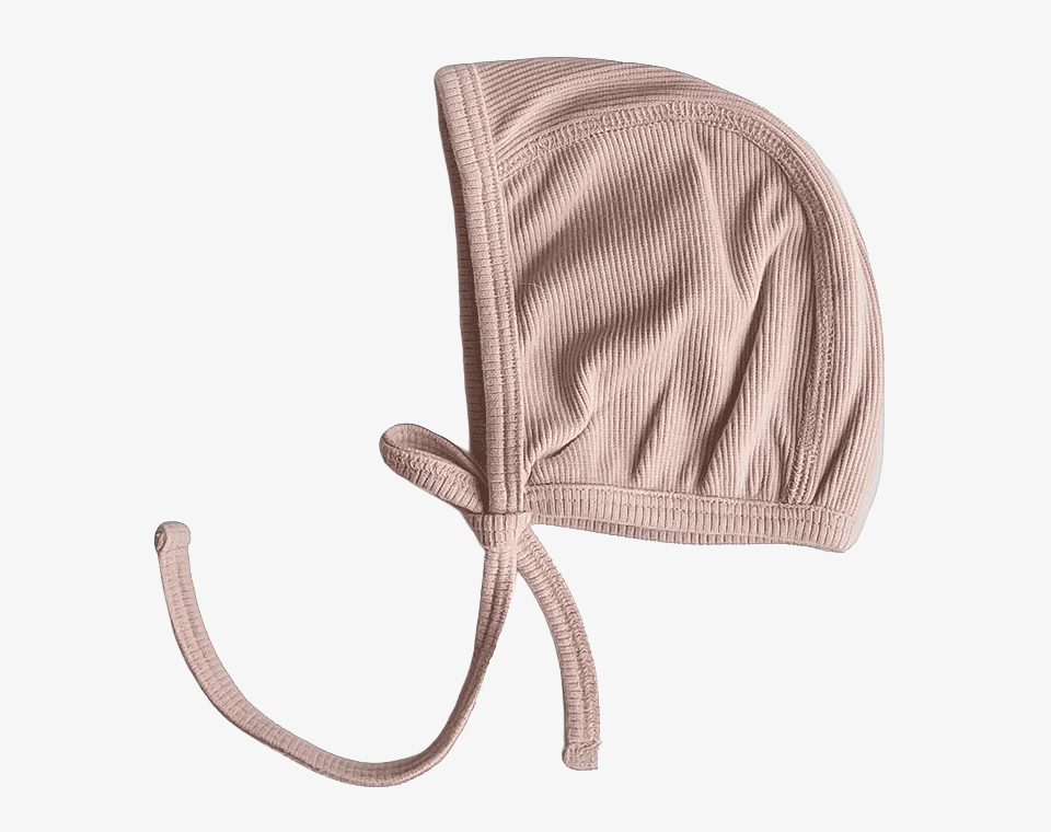 כובע ריב לתינוק עם קשירה Blush