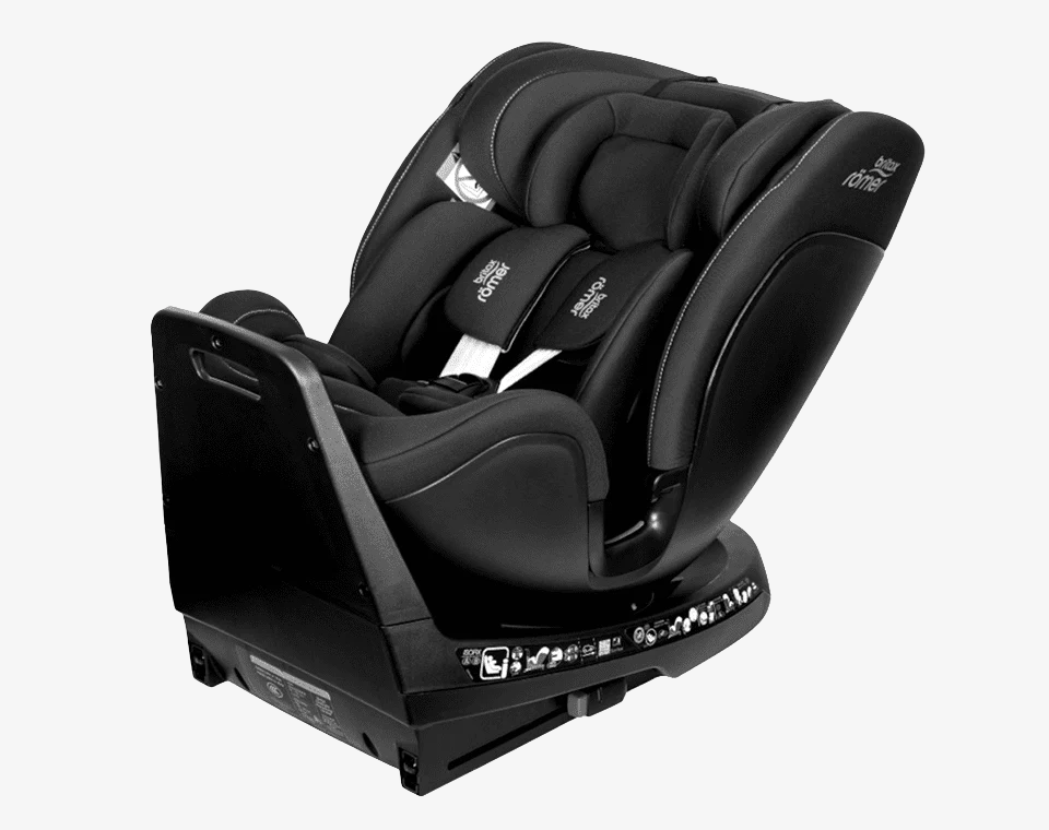 כיסא בטיחות מסתובב 360° משולב בוסטר עם גגון Swivel-Grow Max שחור