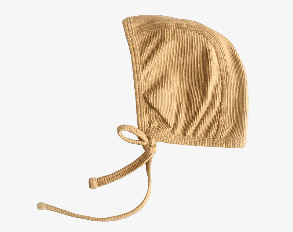כובע ריב לתינוק עם קשירה Mustard Melange