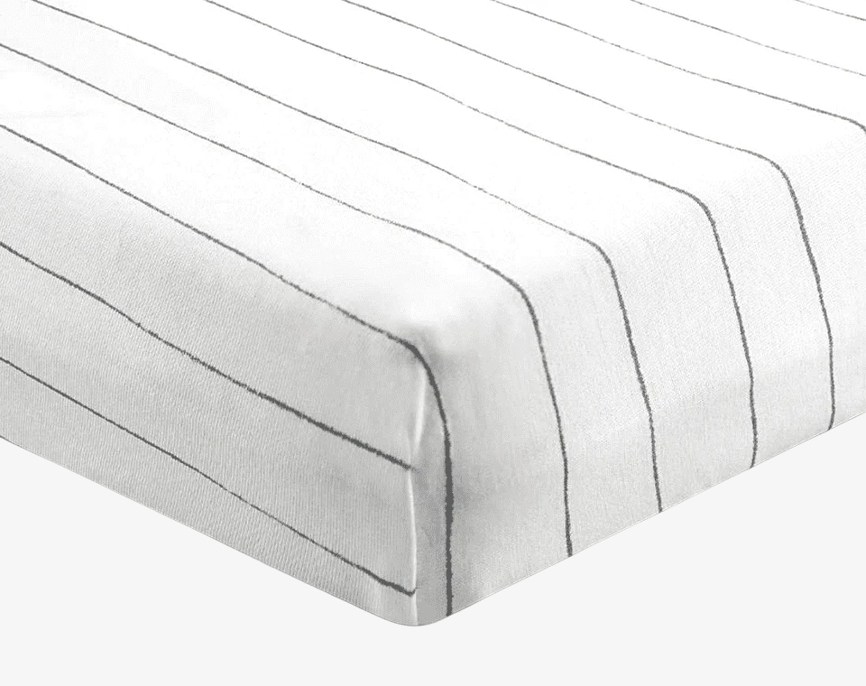 סדין עריסה Bloom& Grid לבן מודפס