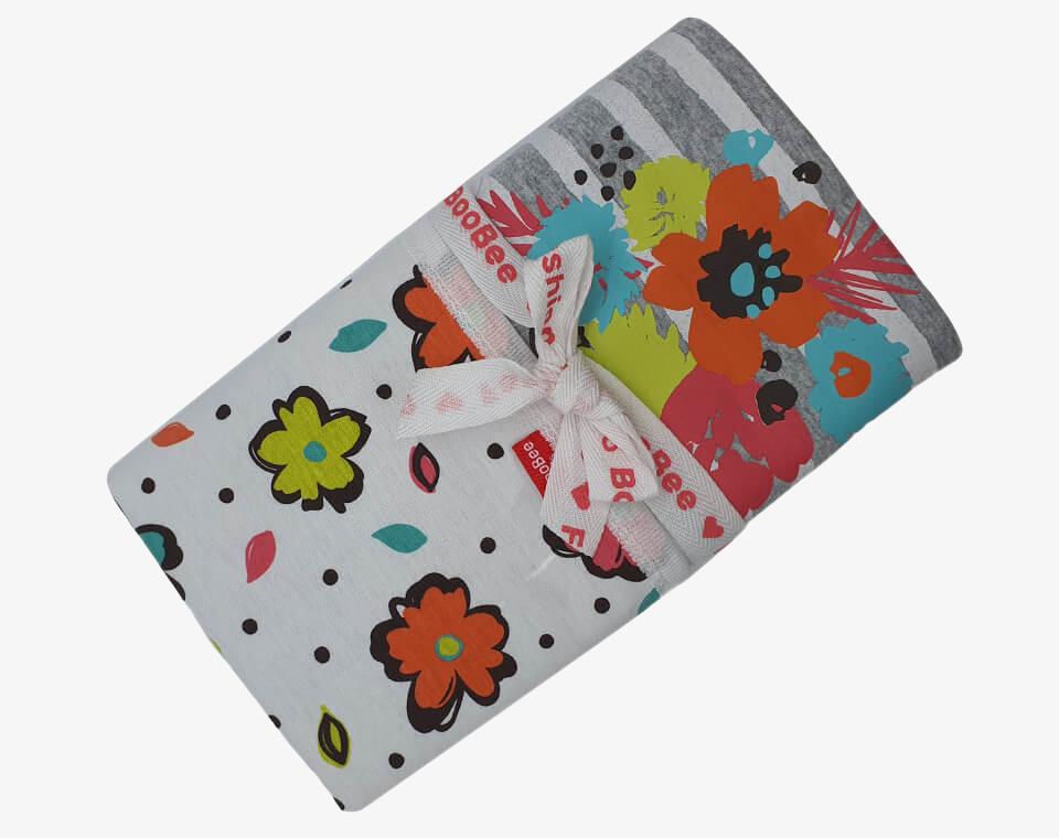 שמיכת קיץ אפנתית פרחים 100% כותנה