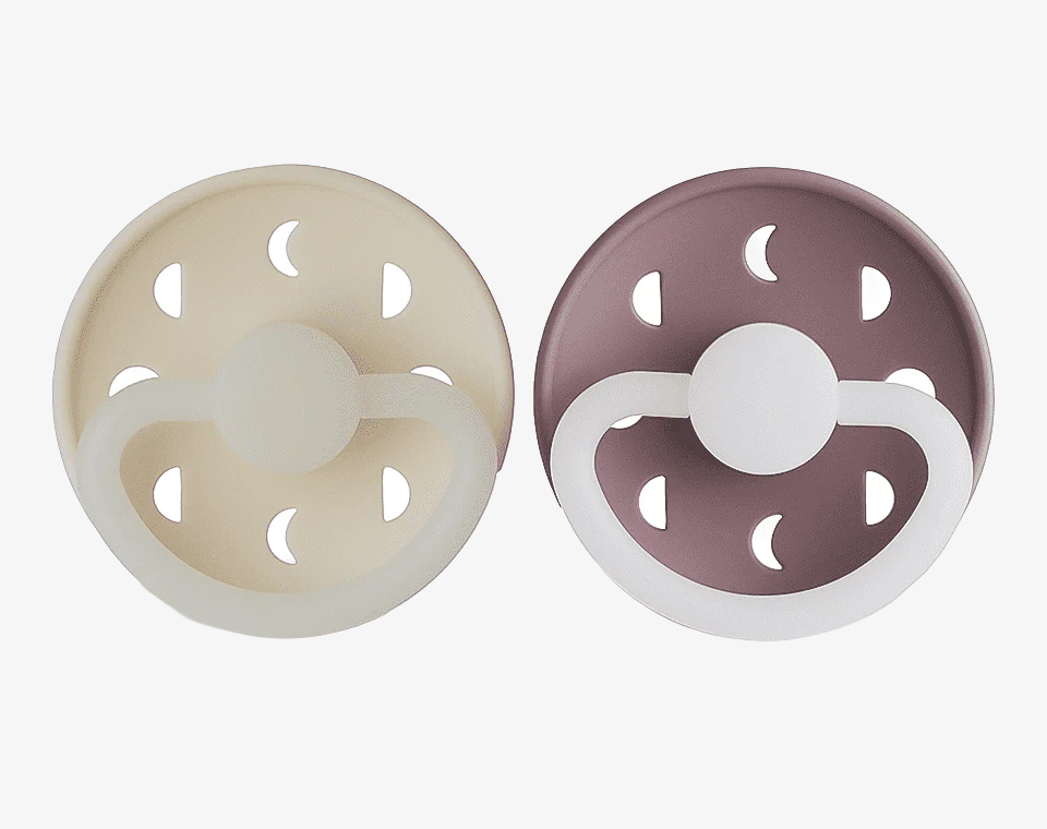 זוג מוצצים MOON Night- Cream/ Twilight Mauve