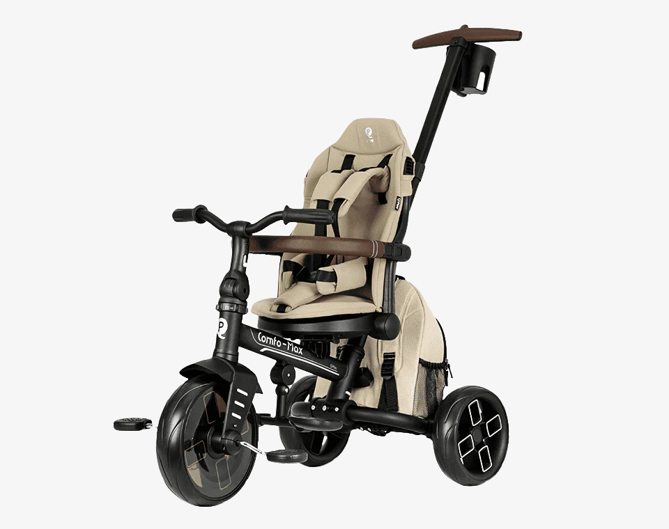 תלת אופן מתקפל מסתובב Comfo Max בז׳ ללא משענת