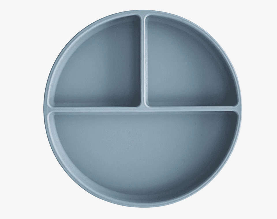 צלחת סיליקון מחולקת Powder Blue