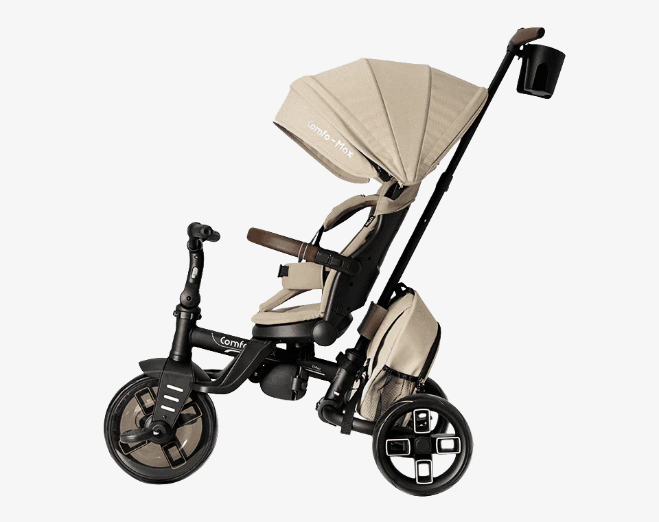 תלת אופן מתקפל מסתובב Comfo Max בז׳ בפרופיל