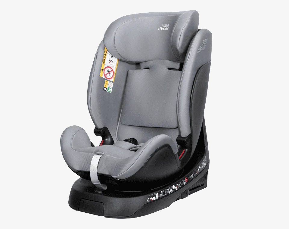 כיסא בטיחות Grow Max מסתובב 360° משולב בוסטר עם גגון אפור
