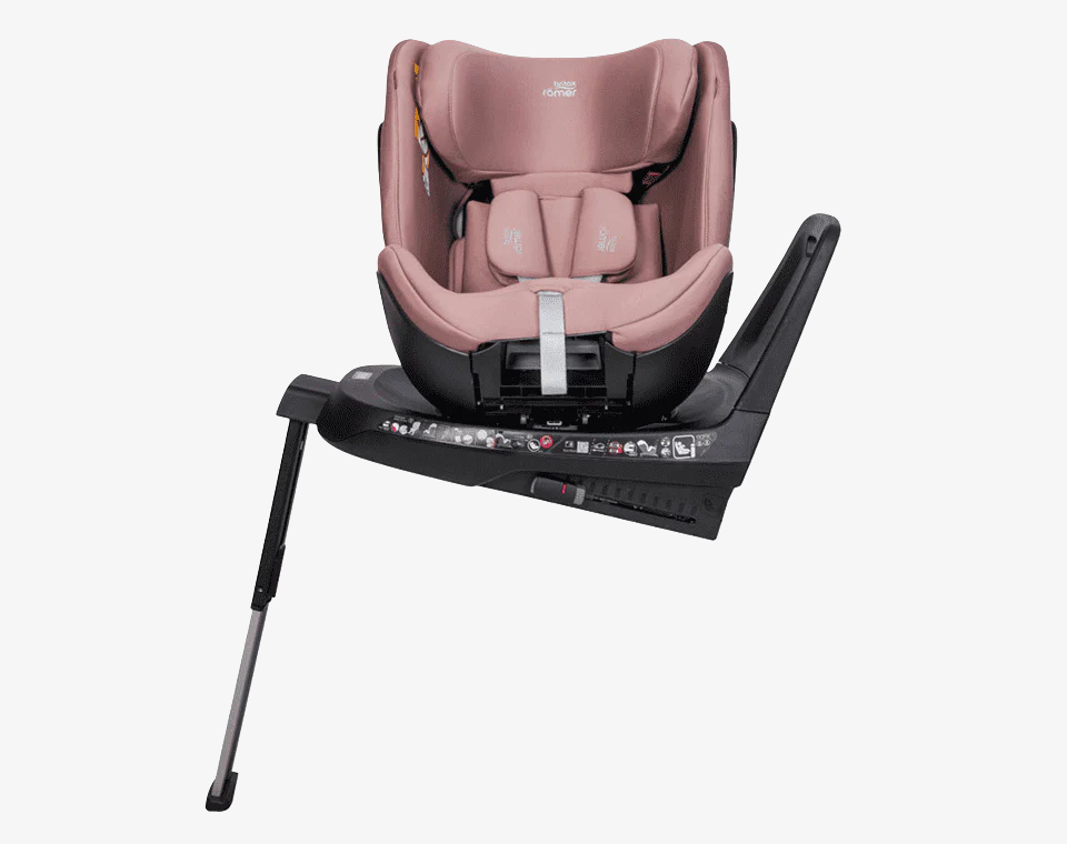 כיסא בטיחות Grow Max מסתובב 360° משולב בוסטר עם גגון ורוד