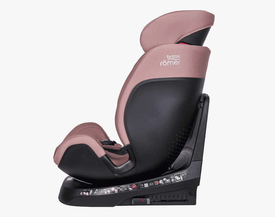 כיסא בטיחות Grow Max מסתובב 360° משולב בוסטר עם גגון ורוד
