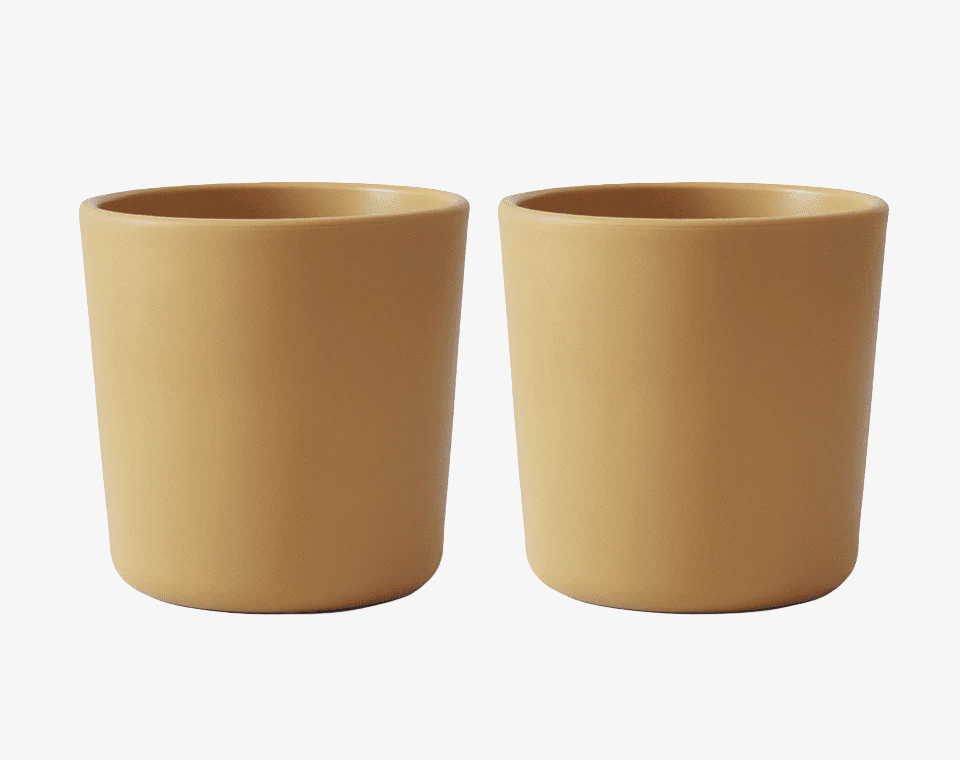 זוג כוסות פלסטיק Mustard