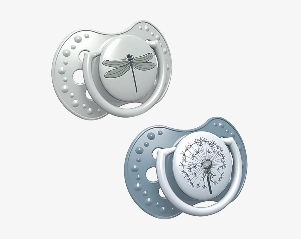 זוג מוצצי סיליקון מהדורת בוטניקה כחול לאבי Lovi