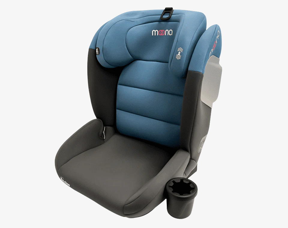 בוסטר גב + הגנות צד + מתקן לכוס R129 I-size - אפור תכלת