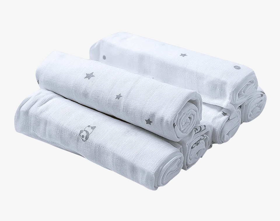 שישיית חיתולי טטרא מודפס- פנדה לבן