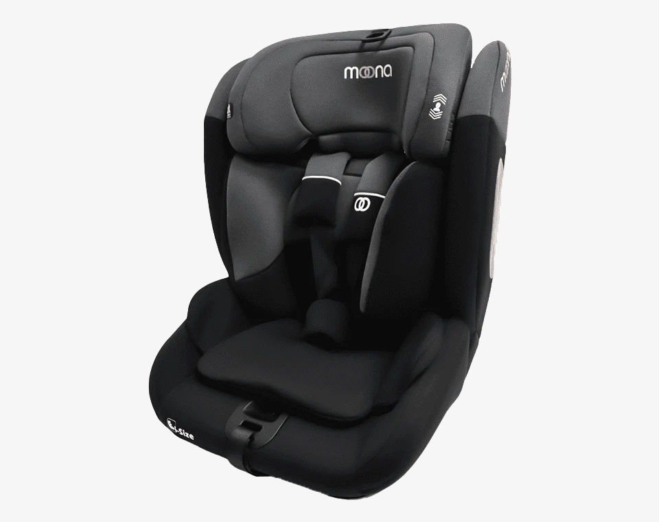 בוסטר גב רצועות I-size - שחור אפור