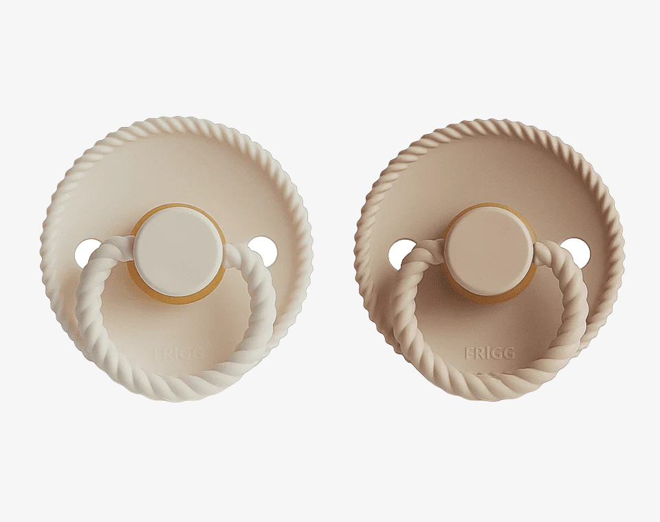 זוג מוצצי גומי ROPE- Cream/ Croissant