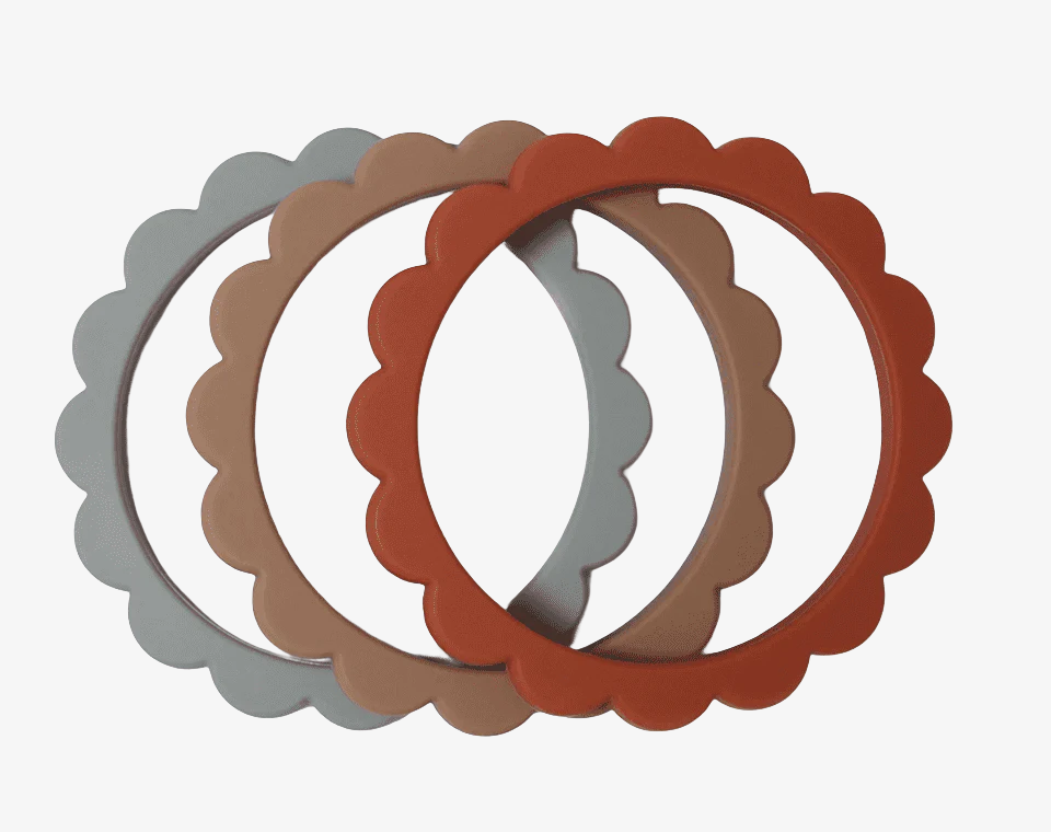 שלישיית צמידי פרח נשכנים Cambridge Blue/Clementine/Natural