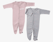 זוג אוברולים לבבות אבן- ורוד