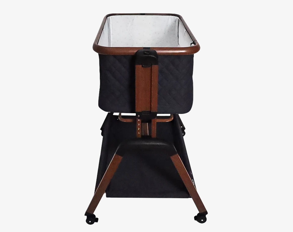 עריסה נצמדת LEAH שלד דמוי עץ חום/ כחול