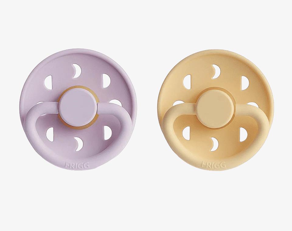 זוג מוצצי גומי MOON- Pale Daffodil/ Soft Lilac
