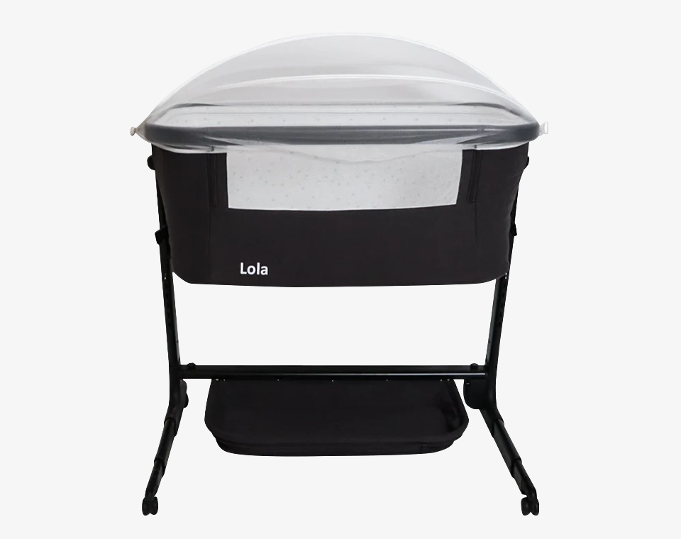 עריסה נצמדת ומתנדנדת Lola אפור כהה/ שחור