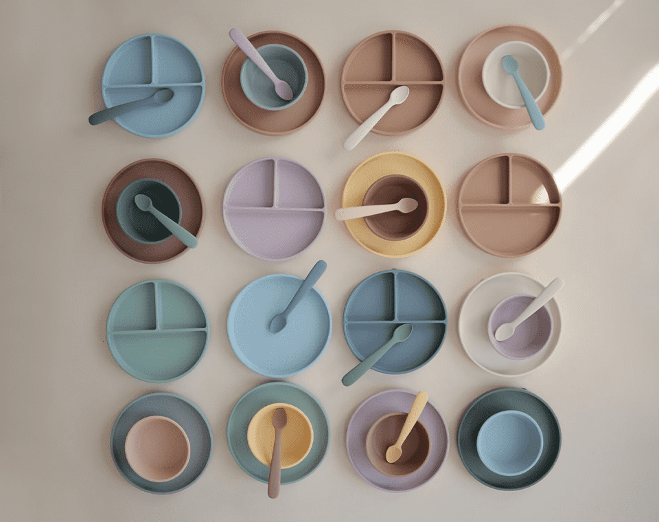 צלחת סיליקון מחולקת Soft Lilac