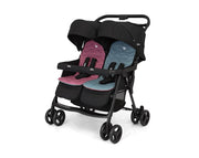 עגלת תאומים AIRE שחור ידית עור/ Shale