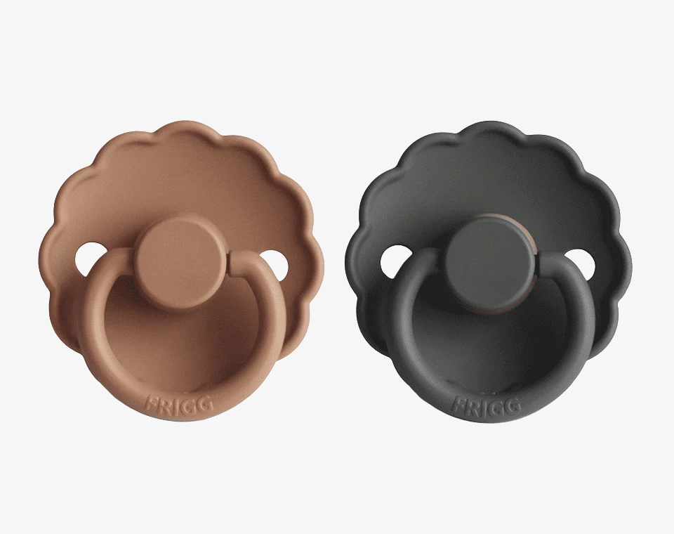 זוג מוצצי גומי DAISY- Graphite/ Peach Bronze