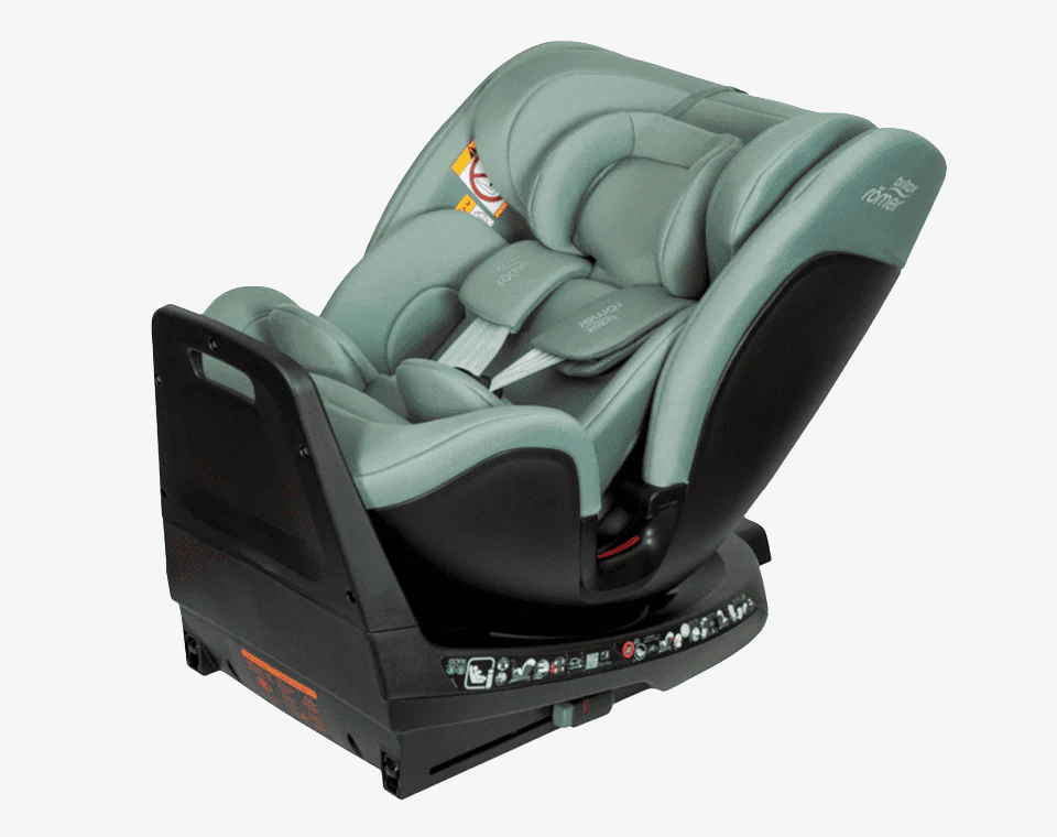 כיסא בטיחות מסתובב 360° משולב בוסטר עם גגון Swivel-Grow Max ירוק