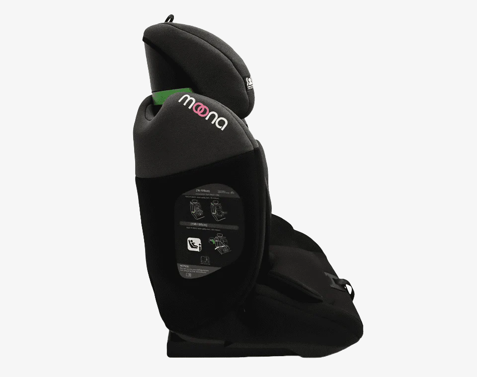 בוסטר גב רצועות I-size - שחור אפור