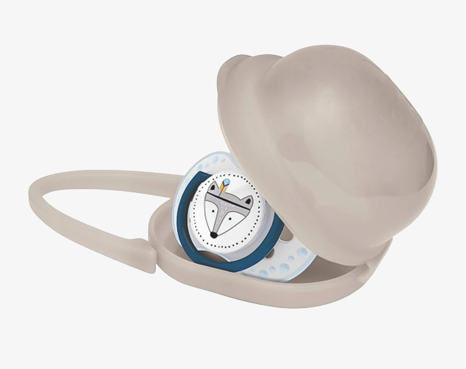 קופסה למוצץ פלסטיק קשיח אפור לאבי Lovi