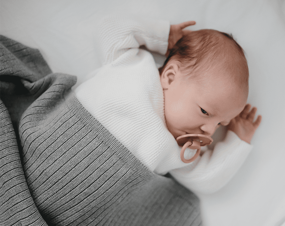 שמיכה סרוגה Ribbed Gray