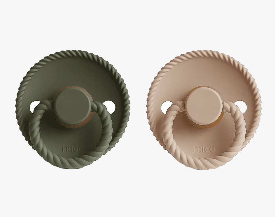 זוג מוצצי גומי ROPE- Croissant/ Olive