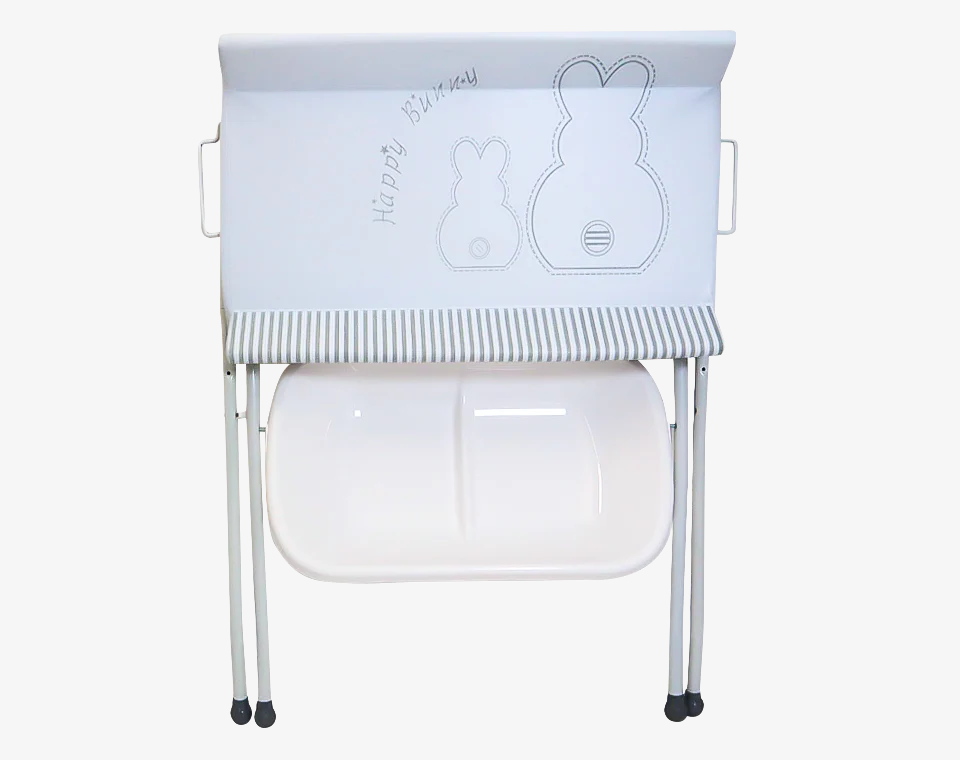 אמבטיה מתקפלת לתינוק כחול + מעמד + משטח החתלה