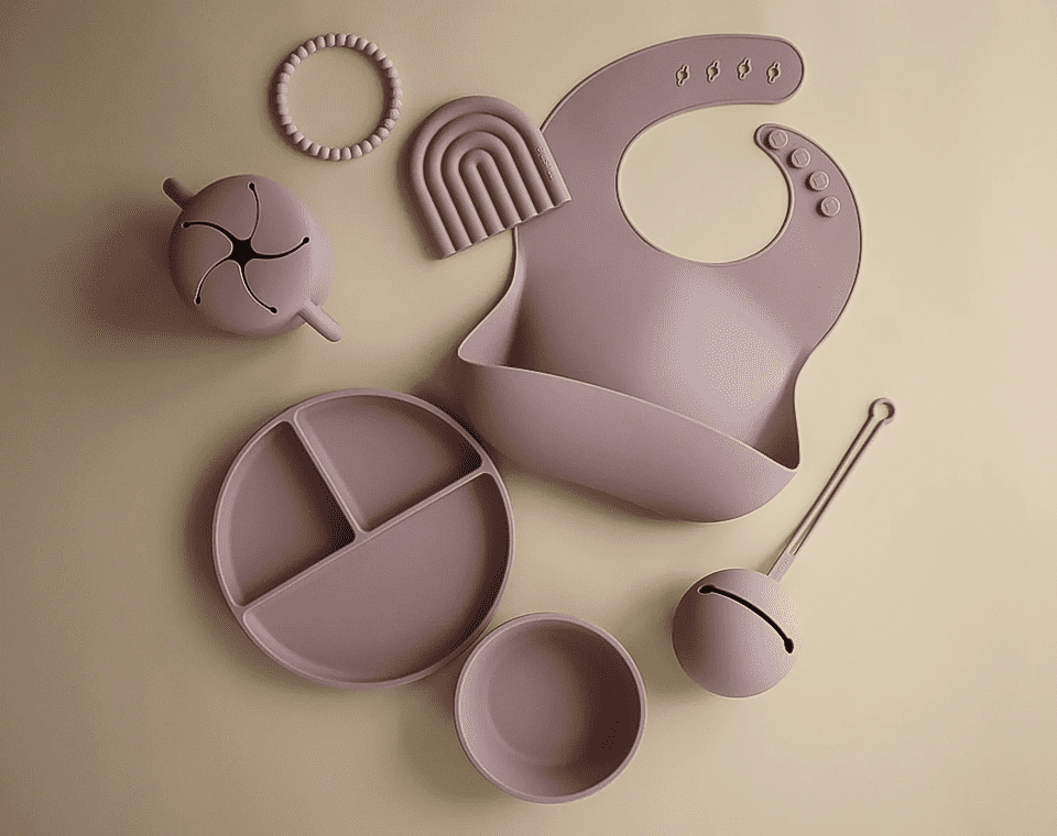 צלחת סיליקון מחולקת Soft Lilac