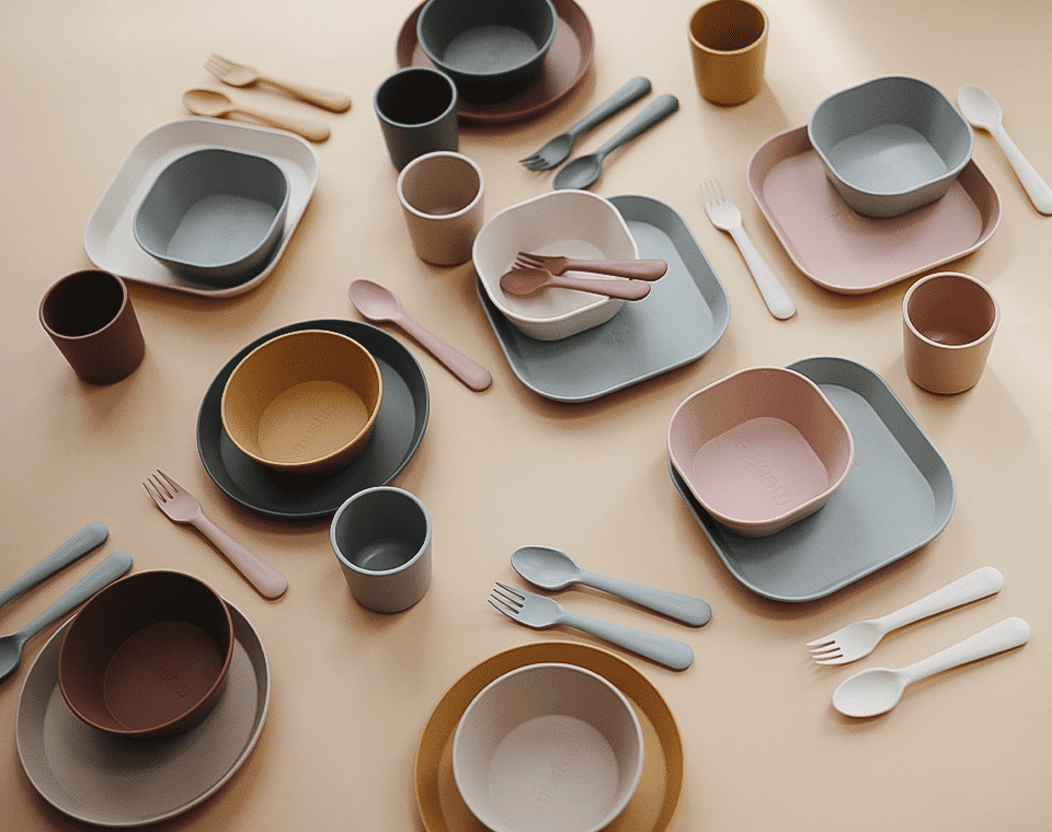 זוג כוסות פלסטיק Mustard