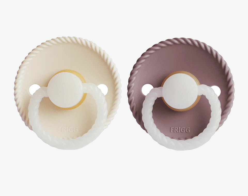 זוג מוצצי גומי ROPE Night- Cream/ Twilight Mauve