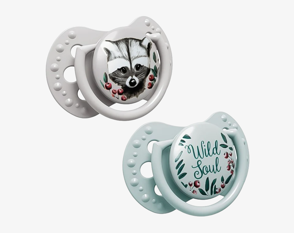 זוג מוצצי סיליקון מהדורת טבע פראי כחול 0-2 לאבי Lovi