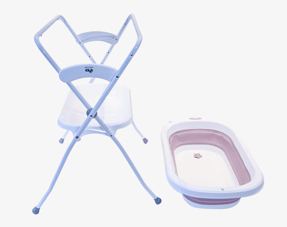 אמבטיה לתינוק ורוד + מעמד