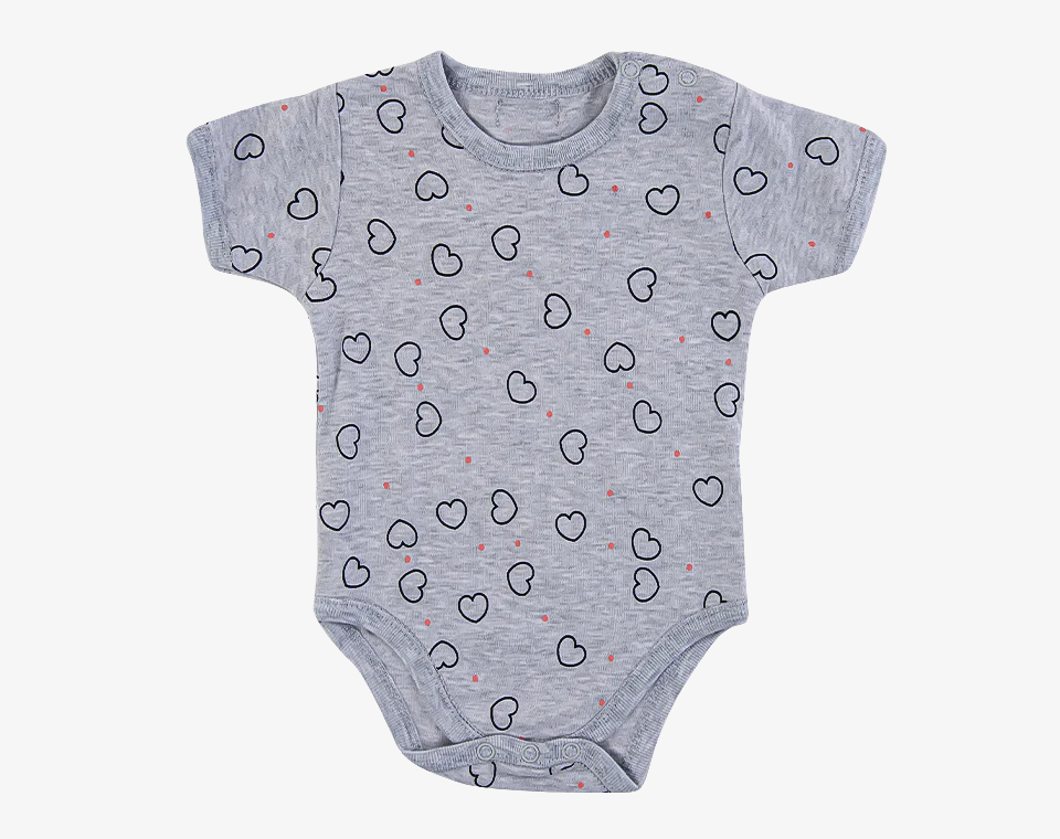 שלישיית בגדי גוף שרוול קצר פרח